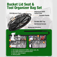 Kit d'organisation d'outils Mydays Outdoor pour seau de 5 gallons, avec couvercle rembourré et sac de rangement enveloppant, compatible avec les seaux standard, avec plusieurs poches