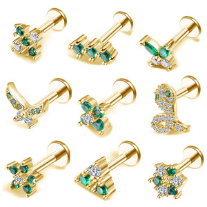Moda brillante circón impermeable Acero inoxidable <span class=keywords><strong>labio</strong></span> <span class=keywords><strong>Piercing</strong></span> venta al por mayor hipoalergénico chapado en <span class=keywords><strong>oro</strong></span> <span class=keywords><strong>labio</strong></span> <span class=keywords><strong>Piercing</strong></span> <span class=keywords><strong>para</strong></span> mujeres - Product Image 2