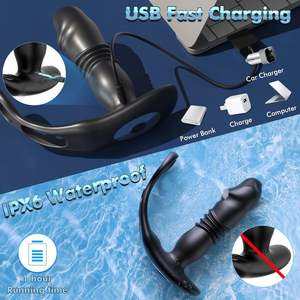 Fernbedienung 12 Vibrations- und 3 Stoßmodi Prostata-Massagegerät Stimulation Anal-Vibrator Butt Plug Männliches Sexspielzeug für Männer - Product Image 4