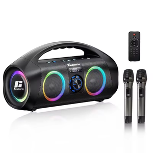 Cyboriss Speaker BT portabel tahan air, pengeras suara nirkabel 120W daya tinggi RGB Subwoofer nirkabel lampu warna-warni 360 Stereo TWS FM kotak BoomBox - Product Image 1