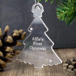 <strong>Christmas</strong> Tree Acrylic Decoration Personalized My <strong>First</strong> <strong>Christmas</strong> Acrylic Tree Decoration Blank Tree Acrylic <strong>Ornament</strong> - Product Image 3
