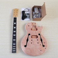 Kit de guitarra eléctrica semiterminada LP DIY con ensamblaje modificado y accesorios