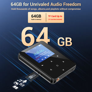 Lecteur MP3 64 Go avec Bluetooth Lecteur de <span class=keywords><strong>musique</strong></span> portable, haut-parleur HD intégré, enregistreur vocal, cordon et écouteurs inclus - Product Image 6