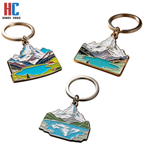 Porte-clés tendance en alliage de zinc avec logo personnalisé, émail dur, design Montagne et <span class=keywords><strong>Lac</strong></span> <span class=keywords><strong>des</strong></span> <span class=keywords><strong>Alpes</strong></span>, souvenir touristique (couleur personnalisée) – Fabrication depuis 23 ans - Product Image 1