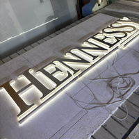 Lettres 3D personnalisées lumineuses à rétroéclairage LED, enseigne lumineuse rétroéclairée, logo lumineux pour publicité murale intérieure commerciale