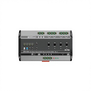 Paquete de interruptores DMX de 4 canales con relé de retención, Liteputer EPX-410D de aluminio, montaje en riel DIN, entrada de 100-240 V, color negro - Product Image 1