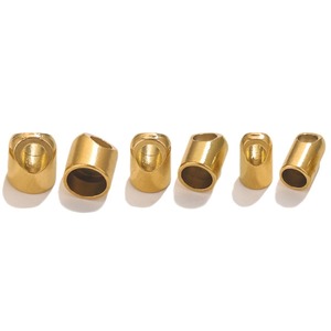 <b>Leather</b> Cord End Cap Side Loop | 18K PVD Gold Plated Stainless Steel Barrel Connector DIY <b>Bracelet</b> Necklace Jewelry Making - Product Image 5