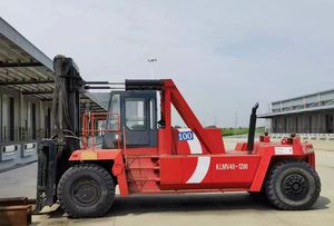 รถยกตู้คอนเทนเนอร์ Kalmar Sidelift 10 ตัน พร้อมอุปกรณ์จัดการตู้คอนเทนเนอร์เปล่า ระบบไฮดรอลิก ขับเคลื่อน 4 ล้อ ยางตัน สำหรับใช้งานนอกพื้นที่ - Product Image 1