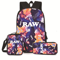 Mochila de Viaje para Hombre con Diseño Gráfico Personalizado de Bajo MOQ, Impresión Digital 3D de Backwoods Cookie RAW, Juego 3 en 1