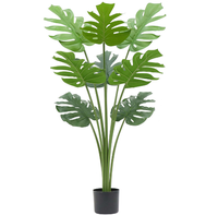Fournitures de jardinage Vente en gros d'Arbre Monstera Artificiel Naturel Toucher Plastique Bonsaï Artificiel avec Pot pour Intérieur