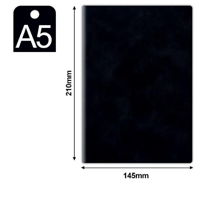 Cuir PU souple noir A5