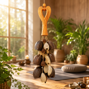<span class=keywords><strong>Shaker</strong></span> en coquilles naturelles avec poignée en forme d'ange, 32 coquilles, percussion manuelle pour la guérison sonore, la méditation et le yoga - Product Image 2