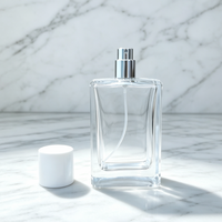 Flacon de parfum à brume fine 100 ml, best-seller, élégant, en verre rectangulaire, logo de marque personnalisé