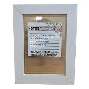 China factory supplier double sided glass view floating frame black white oak wooden photo picture frame