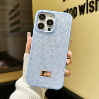 Étui de téléphone brillant de luxe antichoc avec placage diamant pour iPhone 14 15 16, coque de téléphone portable