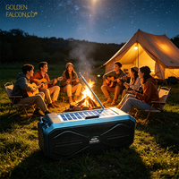 Haut-parleur sans fil à double panneau solaire, radio FM portable, stéréo TWS, carte USB TF, subwoofer extérieur