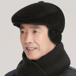 Autumn Winter Newsboy <b>Hat</b> <b>for</b> the Elderly Men Winter Protect Ear Warmth Ivy Beret <b>Hat</b> - Product Image 2