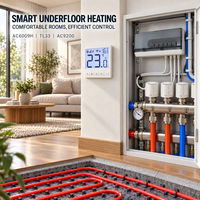 Système de contrôle de chauffage par le sol intelligent AC6009H + TL33 + AC9200, thermostat d'ambiance, chauffage électrique au sol, WiFi Tuya