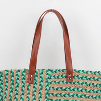 Grand sac fourre-tout tissé en paille de papier, sac de plage grande capacité couleur beige, vert sarcelle, menthe pour femme, idéal pour l'été