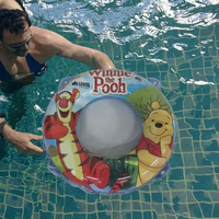 Bouée de natation ronde gonflable en PVC écologique avec design de dessin animé personnalisé, pliable et emballée, jouets aquatiques pour enfants unisexe