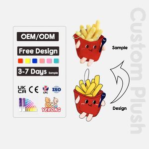 Suministro Directo de Fábrica, Llavero de Peluche Personalizado con Forma de Papas Fritas, MOQ Bajo, Soporte para Logotipo Personalizado, Llavero de Peluche Personalizado - Product Image 1