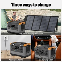 Station d'alimentation portable 2400W 2000Wh avec charge rapide 1600W AC et 1200W solaire pour usage domestique quotidien et situations d'urgence