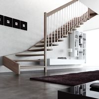 Escalier en tube carré moderne durable personnalisé avec surface antidérapante, garde-corps en verre pour usage intérieur dans les hôtels et villas, respectueux de l'environnement