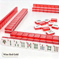 Tuiles de Mahjong Américain en Acrylique Transparent Effet Cristal avec Flocons Argentés, 5 Tons, Finition Brillante et Lisse pour Loisirs à Domicile