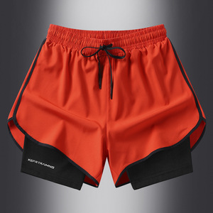 Pantalones Cortos Deportivos de Secado Rápido para Hombre, Transpirables, con Cintura Elástica, para Entrenamiento y Running, Pantalones Cortos Deportivos de Capas - Product Image 6
