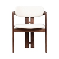 Ensemble de 2 chaises de cuisine rembourrées de style industriel minimaliste OEM/ODM, chaises de salle à manger en bois brun foncé pour cuisine et appartement
