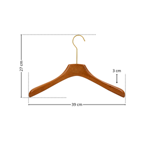 Cintre en bois haut de gamme avec épaules arrondies pour rangement de placard - Product Image 2