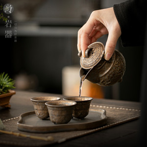 Taza de té creativa dorada de tres patas, taza de cerámica para degustación de Kung Fu, taza individual para uso doméstico, cerámica del condado de Dehua - Product Image 3