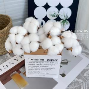 <span class=keywords><strong>Tiges</strong></span> de fleurs séchées artificielles en <span class=keywords><strong>coton</strong></span> en gros pour la décoration du salon, décorations florales de Noël pour la maison - Product Image 1