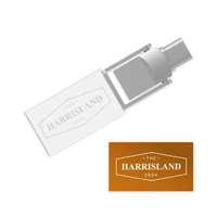 Tipo C Rose Gold Kristall Cristal Transparente USB 3,0 Flash Stick 32G 64GB 128GB Logotipo personalizado Crystal USB Flash Drives