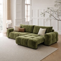 Canapé-lit convertible électrique moderne en tissu chenille, trois places, pivotant, extensible, inclinable, coulissant, avec télécommande