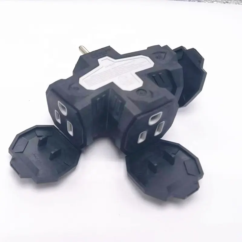 T shape 3 Prong Weatherproof 3 Outlet Extender Adapter