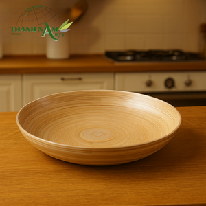Fournisseur d'usine, Assiette en bambou à essence pure filée durable servant de la salade pour restaurant à domicile - Product Image 1