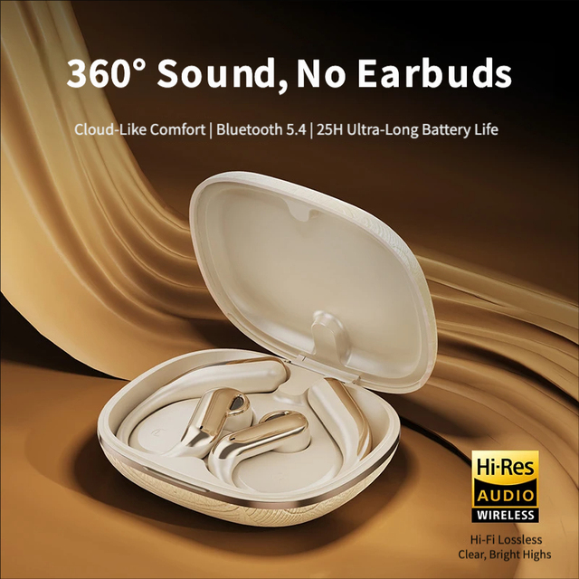 Open Ear Earhook TWS Wireless Headphones Digital Display Active Noise Cancellation 10 Hours Playtime Non-Intrusive Design for