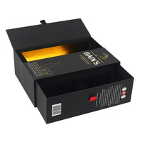 Cajas de Envío para Vino y Whisky, Negras, Creativas, de Doble Puerta, de Cartón Rígido, con Esponja, Cierre Magnético y Laminado Mate, Personalizadas