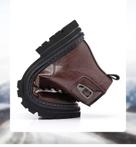 Botas Chelsea Clásicas de Lujo con Parte Superior de Goma Impermeable para Hombre, Formales de Negocios, Transpirables, Antideslizantes, Duraderas para Oficina - Product Image 6