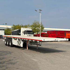 Plat חצי remorque 3 sieux 3 סרנים חצי טריילרים <span class=keywords><strong>40ft</strong></span> 20 40 רגל שטוחים מיטה שטוחה טריילר משאית - Product Image 4