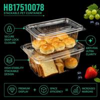 Conteneur en plastique rectangulaire jetable personnalisable en PET transparent pour l'emballage de pain, de pâtisserie, de biscuits et de desserts