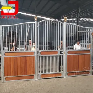 豪华欧洲马厩正面12英尺、14英尺、3.5米、4米各种尺寸选项竹制填充热浸镀锌钢框架