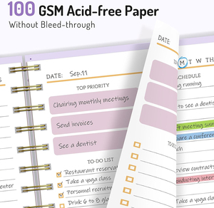 Agenda quotidien A5 non daté 2026 avec couverture rigide en PP, organiseur, suivi des <span class=keywords><strong>repas</strong></span>, des habitudes et des routines, suivi des objectifs, liste de tâches - Product Image 6