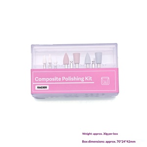 Tête de polissage <span class=keywords><strong>dentaire</strong></span> en silicone <span class=keywords><strong>blanc</strong></span> pour <span class=keywords><strong>composite</strong></span> photopolymérisable, finition et polissage, modèle RA0309, ensemble de pierres de polissage - Product Image 2