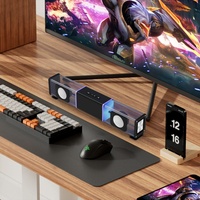 Haut-parleurs de jeu pour ordinateur avec logo personnalisé, RGB sans fil, 7.1 canaux, en ABS, système de son Hifi pour TV et moniteur, barre de son avec caisson de basses pour la maison