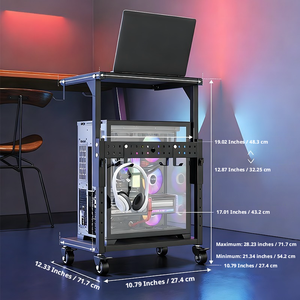 Mobile Chassis Rack Adjustable 6-speed <strong>Computer</strong> Double-layer Desktop Host Cart Competitive Room <strong>Bracket</strong> - Product Image 6