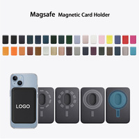 Portefeuille MagSafe personnalisé en stock avec logos, en cuir PU, pour téléphone, avec blocage RFID, porte-cartes magnétique pour iPhone et Android