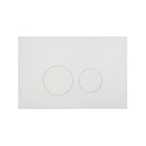 タッチパネルトイレ隠しタンクプッシュボタンバスルームプラスチック隠し水槽アイボリー光沢のある白いデュアルフラッシュプレート