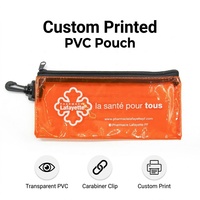 Pochette à crayons en plastique PVC à fermeture éclair, sac de rangement Transparent